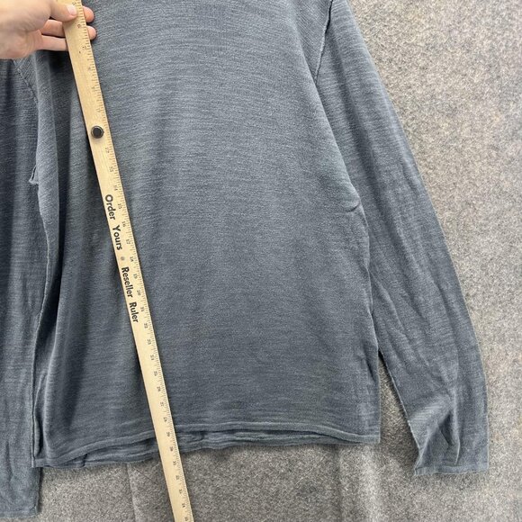 John Varvatos USA Sweater Mens Large Gray Cotton Linen Crewneck Knit Pullover - Picture 7 of 11